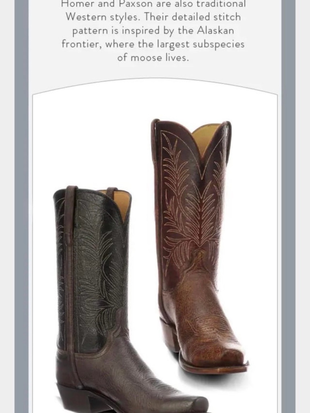 RARE Lucchese Paxson Moose Leather Boots Mens size 14D - Picture 2 of 10